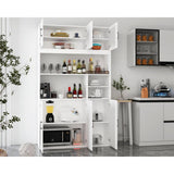Large Kitchen Cabinet With Hutch and Buffet Pantry With Doors and Shelves (78.7 in. H x 47.2 in. W x 15.7 in. D)