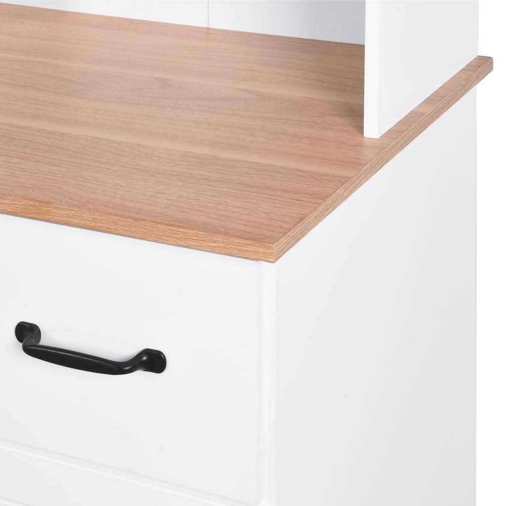 15.75 in. D × 23.62 in. W × 66.90 in. H Wood Kitchen Pantry Storage Cabinet with Doors, Drawer, Ready to Assemble, White
