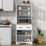 15.75 in. D × 23.62 in. W × 66.90 in. H Wood Kitchen Pantry Storage Cabinet with Doors, Drawer, Ready to Assemble, White