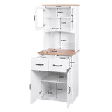 15.75 in. D × 23.62 in. W × 66.90 in. H Wood Kitchen Pantry Storage Cabinet with Doors, Drawer, Ready to Assemble, White