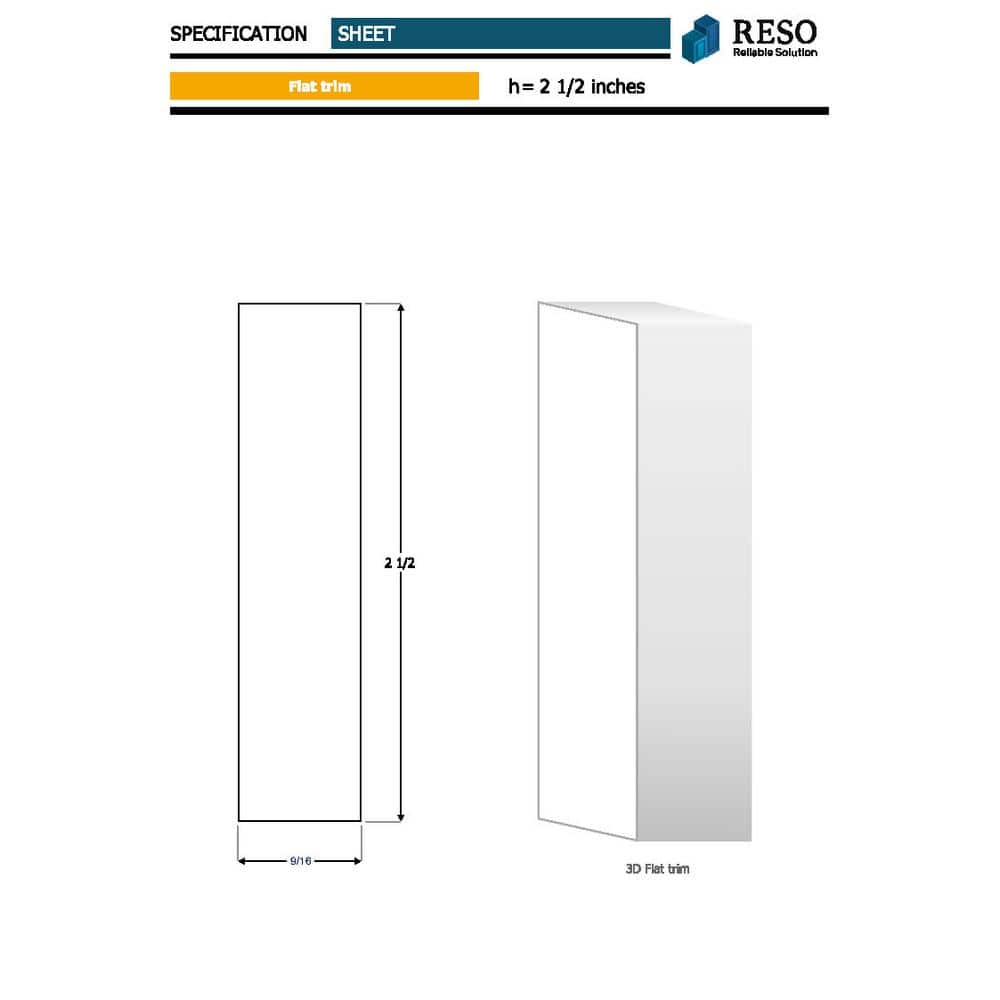 RESO RMC 251 5/8 in. D x 2 1/2 in. W x 85in. L Primed Finished 4-sides FJ Pine Door Window Casing 10-Pieces Per Box