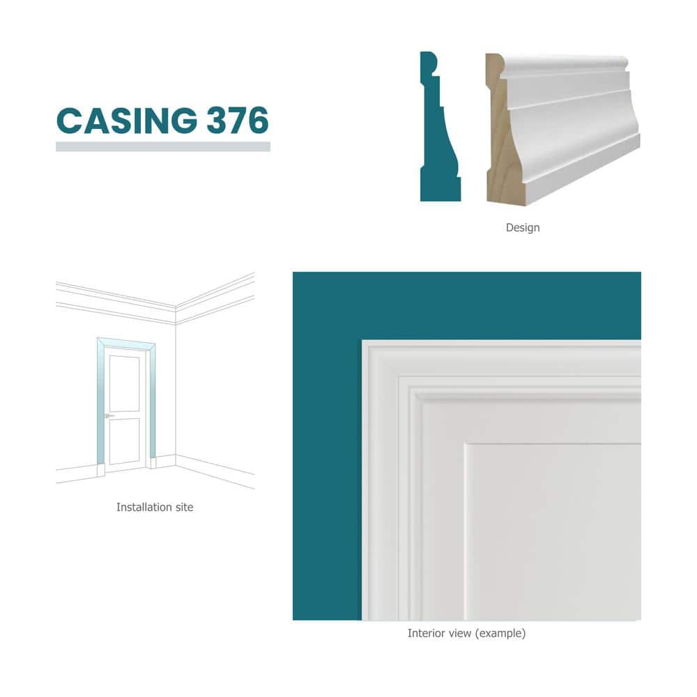 RESO RMC 376 11/16 in. D x 2-1/4 in. W x 99 in. L Primed Pine Finger-Joined Casing Moulding 20-Piece 160 ft. Total