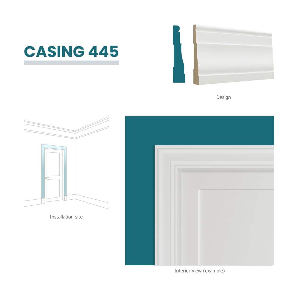 RESO RMC 445 11/16 in. D x 3-1/4 in. W x 85 in. L Primed Finger-Joined Pine Casing Molding 1-Pieces 7 ft. Total