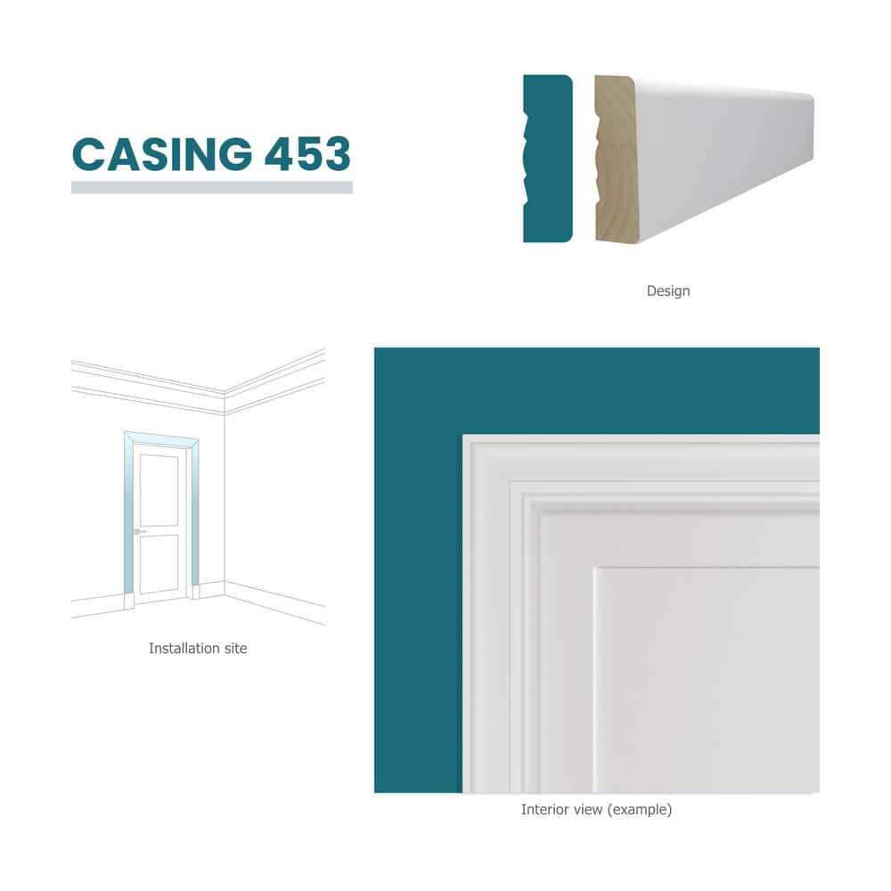 RESO RMC 453 11/16 in. D x 2-1/4 in. W x 85 in. L Primed Finger-Joined Pine Casing Molding 20-Pieces 140 ft. Total