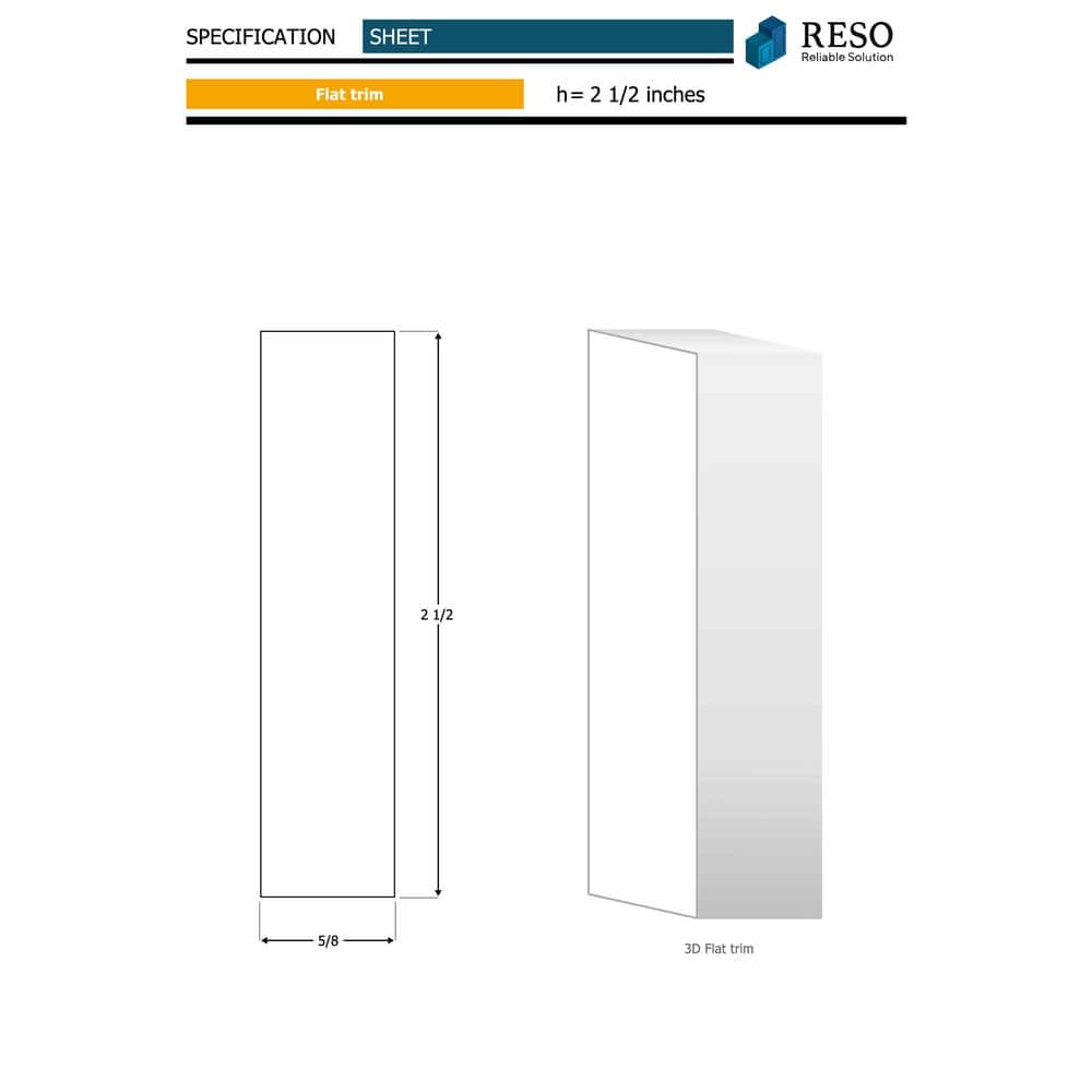 RESO RT 251 5/8 D in. x 2-1/2 W x 84 L in. Primed Pine Wood Finger-Joined Molding Casing for 34 in. Door 2-Side