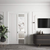 RESO RT 352 5/8 D in. x 3-1/2 W x 84 L in. Primed Pine Wood Finger-Joined Moliding Casing for 48 in. Door One Side