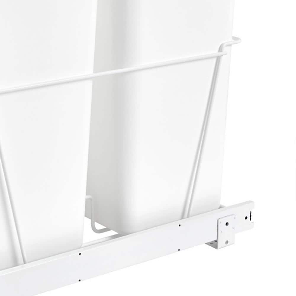 Rev-A-Shelf 27-Quart Plastic Pull-Out Trash Can, Double Bin, White, RV-15PB-2 S
