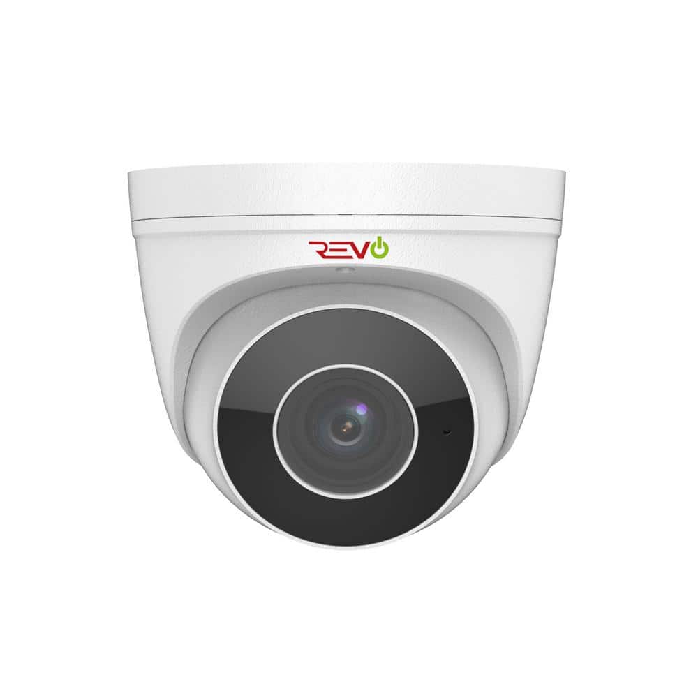 Revo 4MP IP Commercial Grade Indoor/Outdoor Surveillance Turret Camera with Motorized Lens & Built-In Microphone