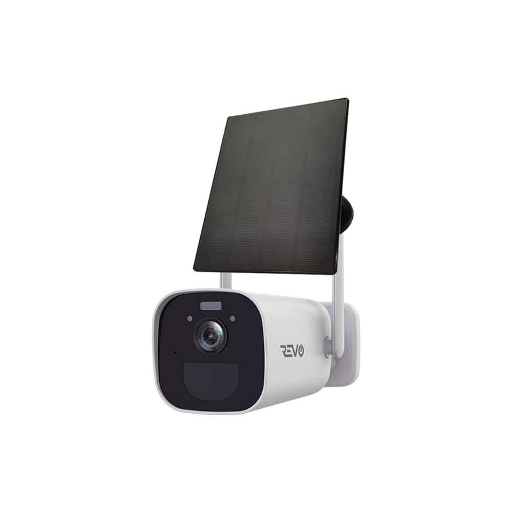 Revo Wireless Battery Operated Solar 1080p Indoor/Outdoor Standard Security Camera with 2-Way Audio and 32GB Micro SD Card