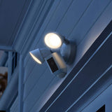 Ring Floodlight Cam Wired Plus Outdoor White Security Standard Surveillance Camera 2-Pack with Chime Pro