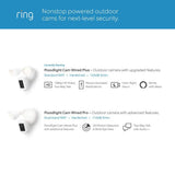 Ring Floodlight Cam Wired Plus Outdoor White Security Standard Surveillance Camera 2-Pack with Chime Pro