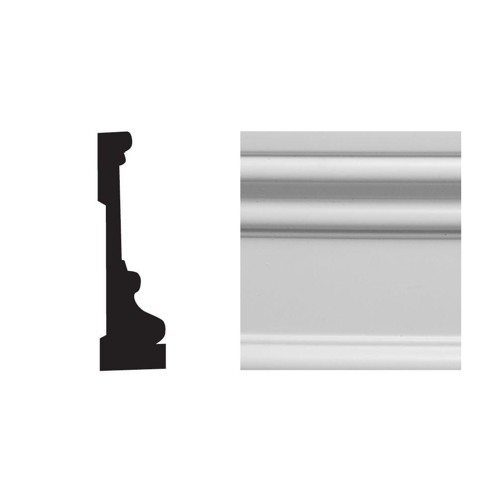 Royal Mouldings 6624 1 in. x  3 1/2 in. x  96 in. Finished PVC Composite White Casing (1-Piece − 8 Total Linear Feet)