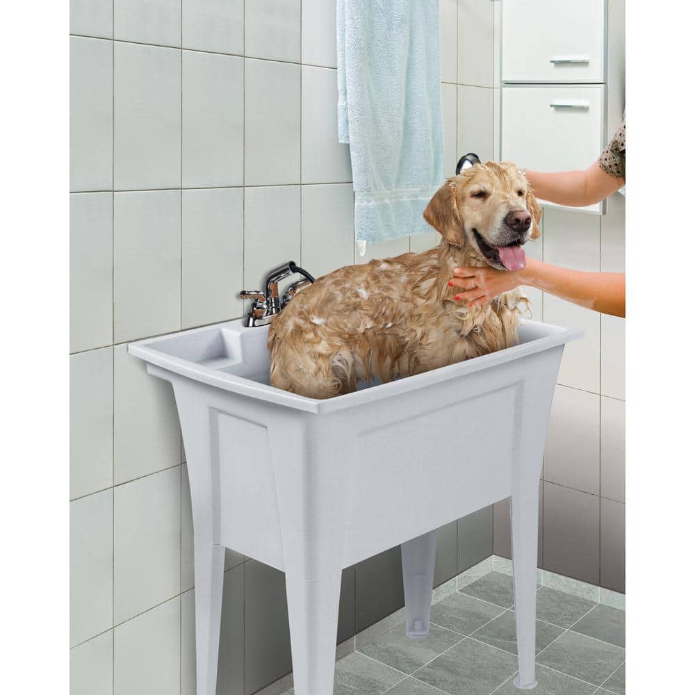 RUGGED TUB 32 in. x 22 in. Polypropylene White Laundry Sink