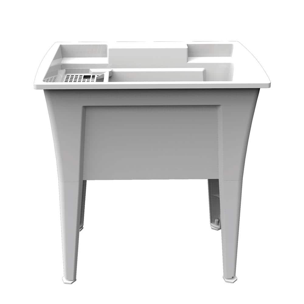 RUGGED TUB 32 in. x 22 in. Polypropylene White Laundry Sink