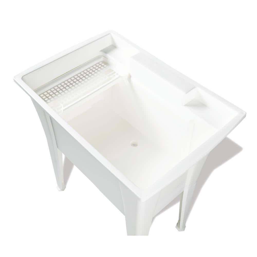 RUGGED TUB 32 in. x 22 in. White Freestanding Utility Laundry Sink