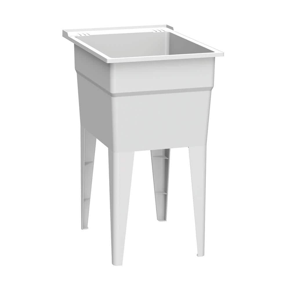 RUGGED TUB 18 in x 24 in White Freestanding Utility Laundry Sink