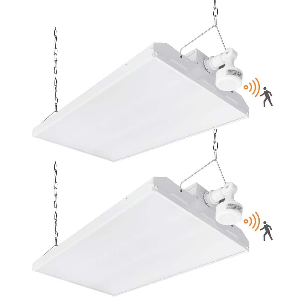 RUN BISON 2 ft. 600-Watt Equivalent Integrated LED High Bay Light with Motion Sensor120-Volt-277-Volt 20,925 Lumens 5000K(2-Pack)