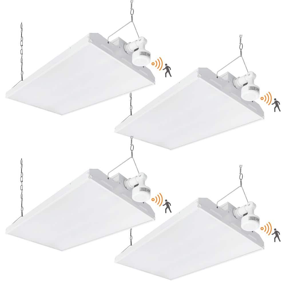RUN BISON 2 ft. 600-Watt Equivalent Integrated LED High Bay Light with Motion Sensor120-277V 20,925 Lumens 5000K(4-Pack)