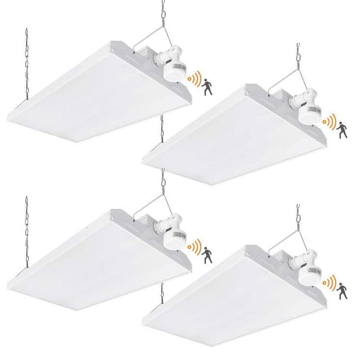 RUN BISON 2 ft. 600-Watt Equivalent Integrated LED High Bay Light with Motion Sensor120-277V 20,925 Lumens 5000K(4-Pack)