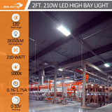 RUN BISON 2 ft. 800-Watt Equivalent Integrated LED Dimmable High Bay Light, 120-Volt-277-Volt 28,350 Lumens 5000K Daylight