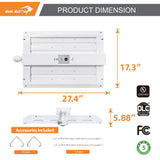 RUN BISON 4-Pack 2 ft. 800-Watt Equivalent 28,350 Lumens Integrated LED Dimmable High Bay Light With Motion Sensor, 5000K Daylight