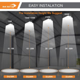RUN BISON 4-Pack 2 ft. 800-Watt Equivalent 28,350 Lumens Integrated LED Dimmable High Bay Light With Motion Sensor, 5000K Daylight