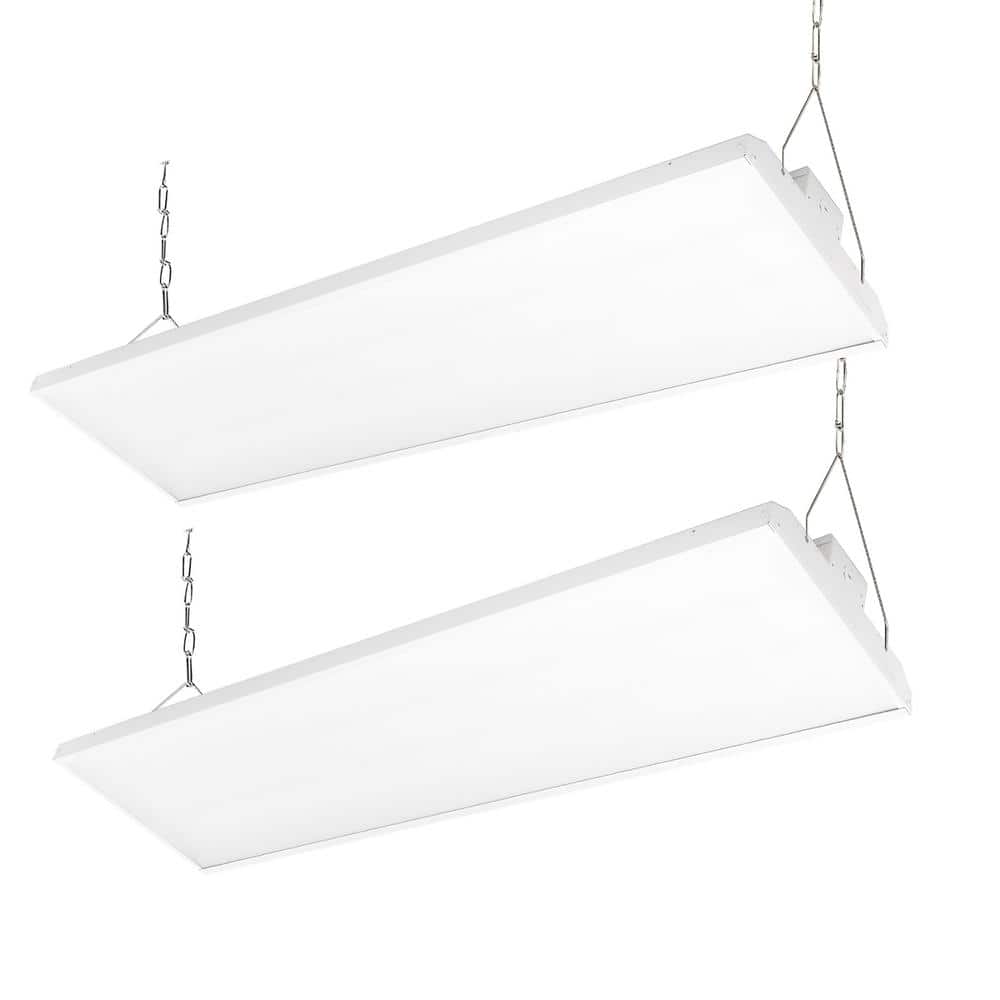 RUN BISON 45.9 in. 4ft. 1000-Watt Equivalent 40500Lumens Integrated LED Dimmable White Linear High Bay Light 5000K Daylight 2-Pack