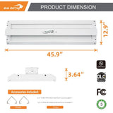 RUN BISON 4 ft. White 1000-Watt Equivalent Integrated LED Dimmable Linear High Bay Light, 40500 Lumens 5000K Dayllight