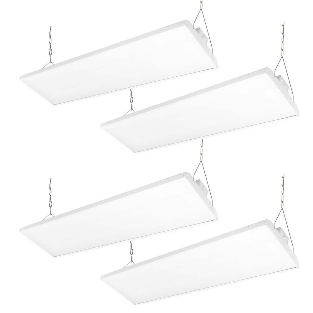 RUN BISON 45.9 in. 4ft. 1000-Watt Equivalent 40500Lumens Integrated LED Dimmable White Linear High Bay Light 5000K Daylight 4-Pack