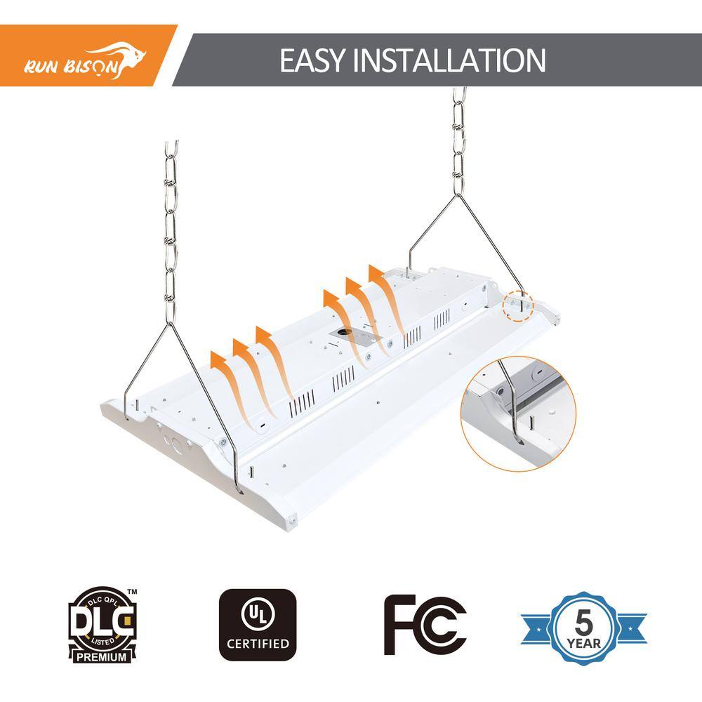 RUN BISON 2-PACK 2ft. 600W Equivalent Integrated LED Dimmable High Bay Light with 120-277V 20,925lm 5000K Daylight