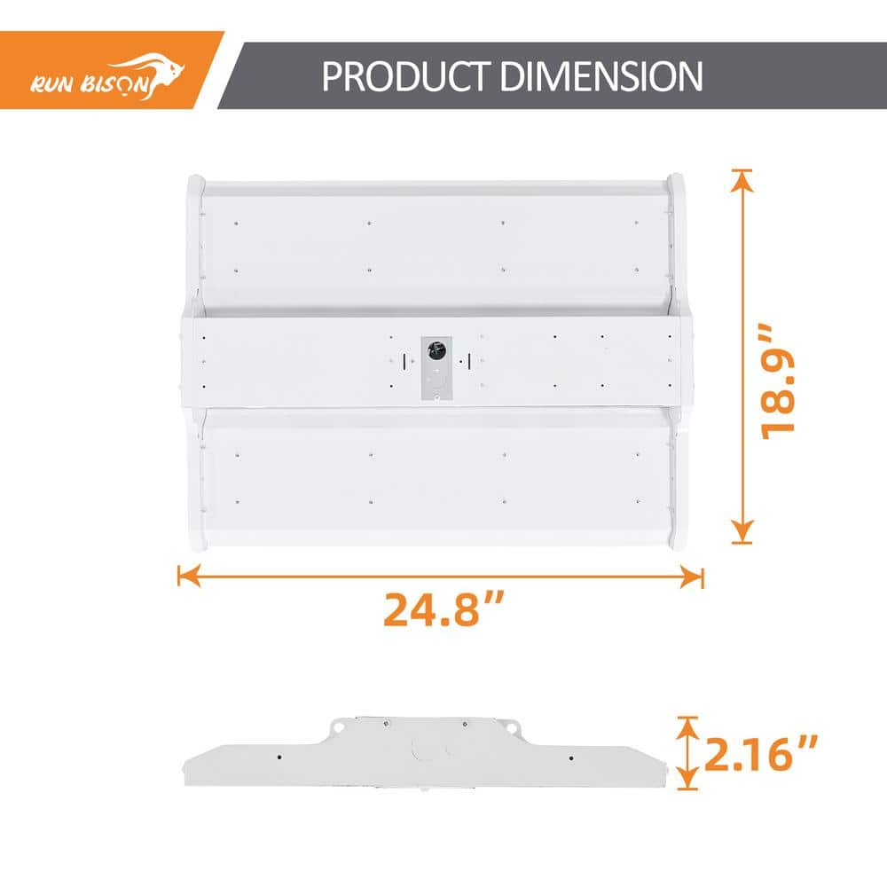 RUN BISON 2 ft. 800W Equivalent Integrated LED Dimmable Linear High Bay Light,120-277V 28,350 Lumens 5000K Daylight