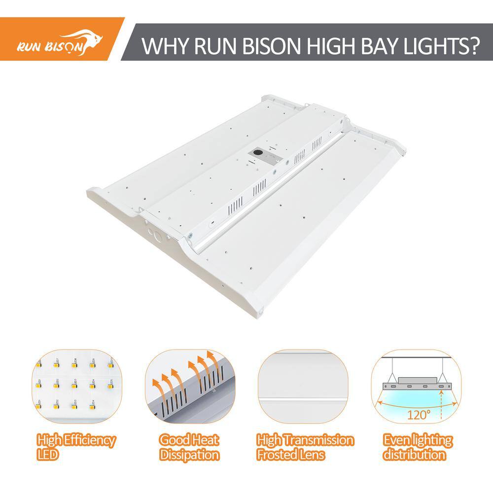 RUN BISON 2 ft. 800W Equivalent Integrated LED Dimmable Linear High Bay Light,120-277V 28,350 Lumens 5000K Daylight