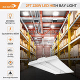 RUN BISON 2 ft. 850-Watt Equivalent 29700 Lumens Integrated LED Dimmable White Linear High Bay Light with Adjustable Panel, 5000K