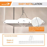 RUN BISON 2 ft. 850-Watt Equivalent 29700 Lumens Integrated LED Dimmable White Linear High Bay Light with Adjustable Panel, 5000K