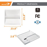 RUN BISON 2 ft. x 2 ft. 100W Equivalent White Dimmable 3500K-4000K-5000K Integrated LED Troffer Light, up to 5000 Lumens (4-Pack)