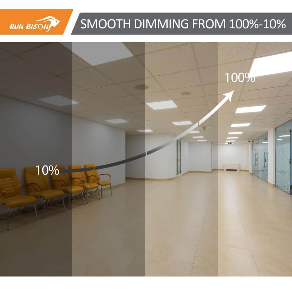 RUN BISON 2 ft. x 2ft. Dimmable White CCT and Wattage Selectable Integrated LED Back-Lit Flat Panel Light