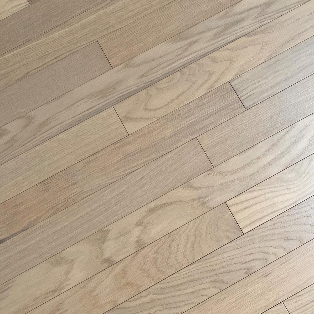 Dekorman White Sands Oak 3/8 in. T x 3 in. W Tongue and Groove Wire Brushed Engineered Hardwood Flooring (35.34 sq.ft./case)