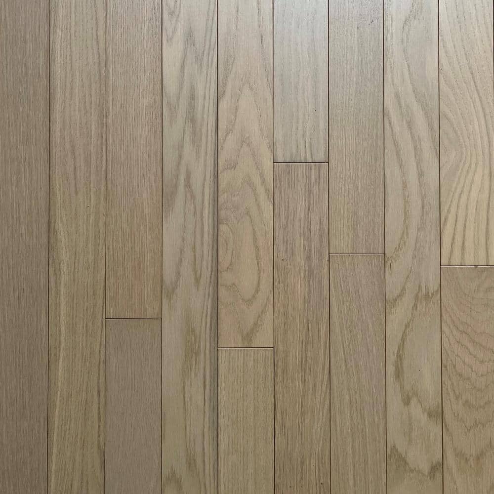 Dekorman White Sands Oak 3/8 in. T x 3 in. W Tongue and Groove Wire Brushed Engineered Hardwood Flooring (35.34 sq.ft./case)