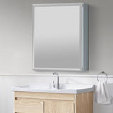 Satico 20 in. W x 26 in. H Rectangular White Aluminum Recessed/Surface Mount Medicine Cabinet with Mirror