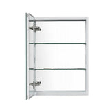 Satico 20 in. W x 26 in. H Rectangular White Aluminum Recessed/Surface Mount Medicine Cabinet with Mirror