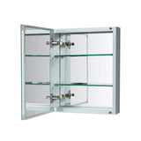 Satico 20 in. W x 26 in. H Rectangular White Aluminum Recessed/Surface Mount Medicine Cabinet with Mirror