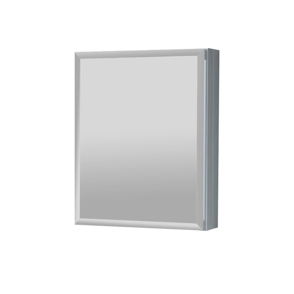 Satico 20 in. W x 26 in. H Rectangular White Aluminum Recessed/Surface Mount Medicine Cabinet with Mirror