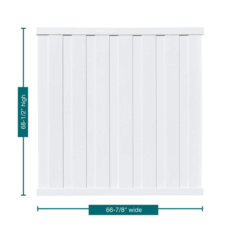 Veranda Bridgeport 6 ft. H x 6 ft. W White Vinyl Privacy Fence Panel