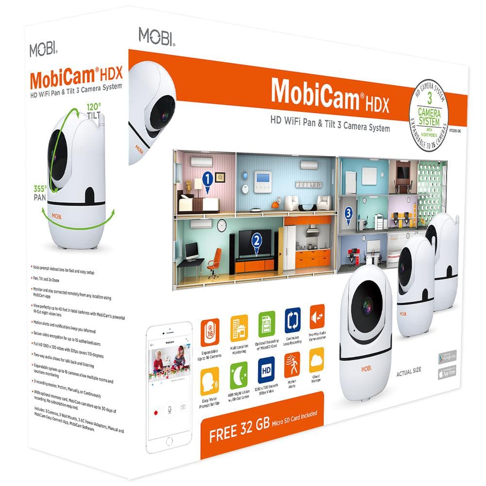 MobiCam HDX WiFi Home Monitoring System (3-Pack)
