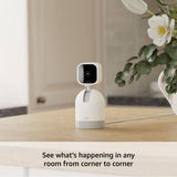Blink Mini Pan Tilt Camera, Wired Indoor White Rotating Plug In Smart Security Camera, 2-Way Audio, HD Video, Motion