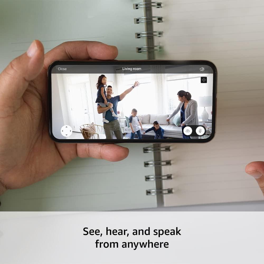 Blink Mini Pan Tilt Camera, Wired Indoor White Rotating Plug In Smart Security Camera, 2-Way Audio, HD Video, Motion