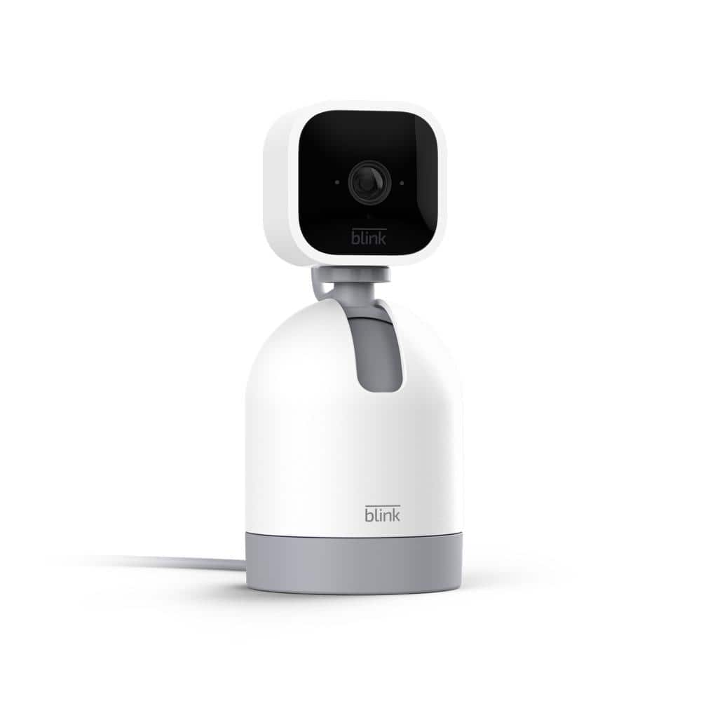 Blink Mini Pan Tilt Camera, Wired Indoor White Rotating Plug In Smart Security Camera, 2-Way Audio, HD Video, Motion