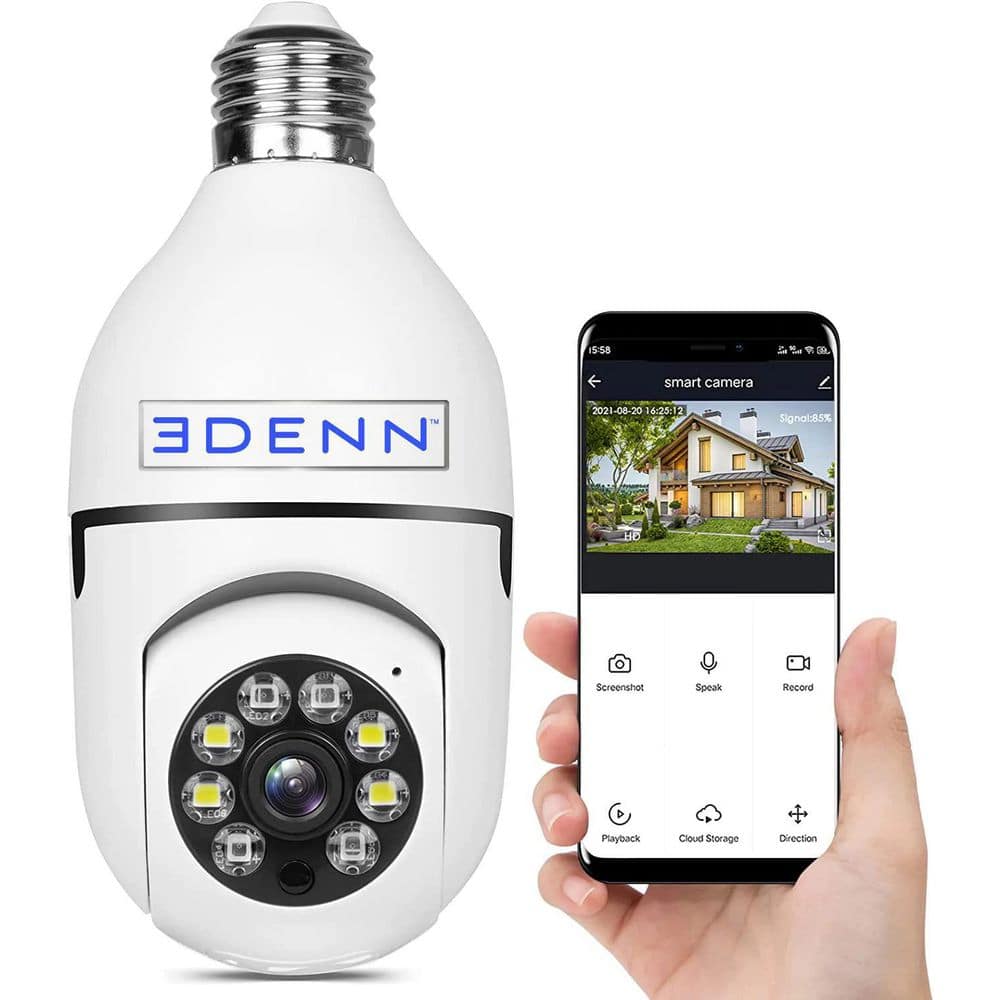 Wireless Light Bulb Indoor/Outdoor Dome WIFI Security Camera Single