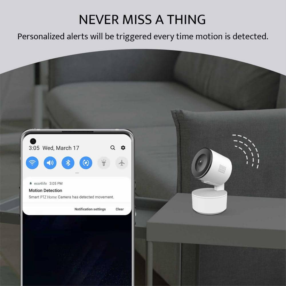 ECO4LIFE Smart Wi-Fi 1080p Indoor PTZ IP Camera - SC-RIPC-2008