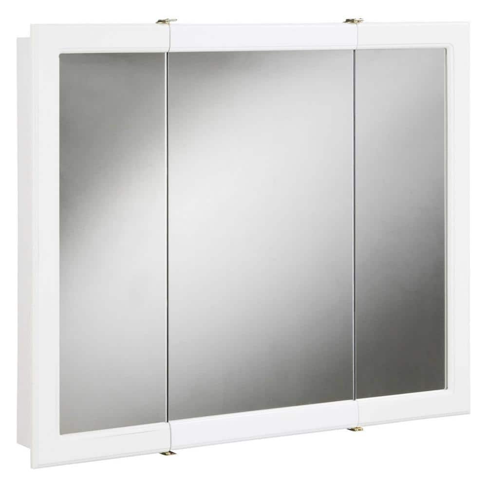 Design House Concord 30 in. W x 30 in. H Rectangular White Semi-Gloss Wood Surface Mount Medicine Cabinet with Mirror